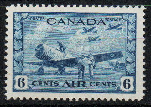 Canada 1942 6c Blue Air Stamp SG399 Unmounted Mint (AM1021)