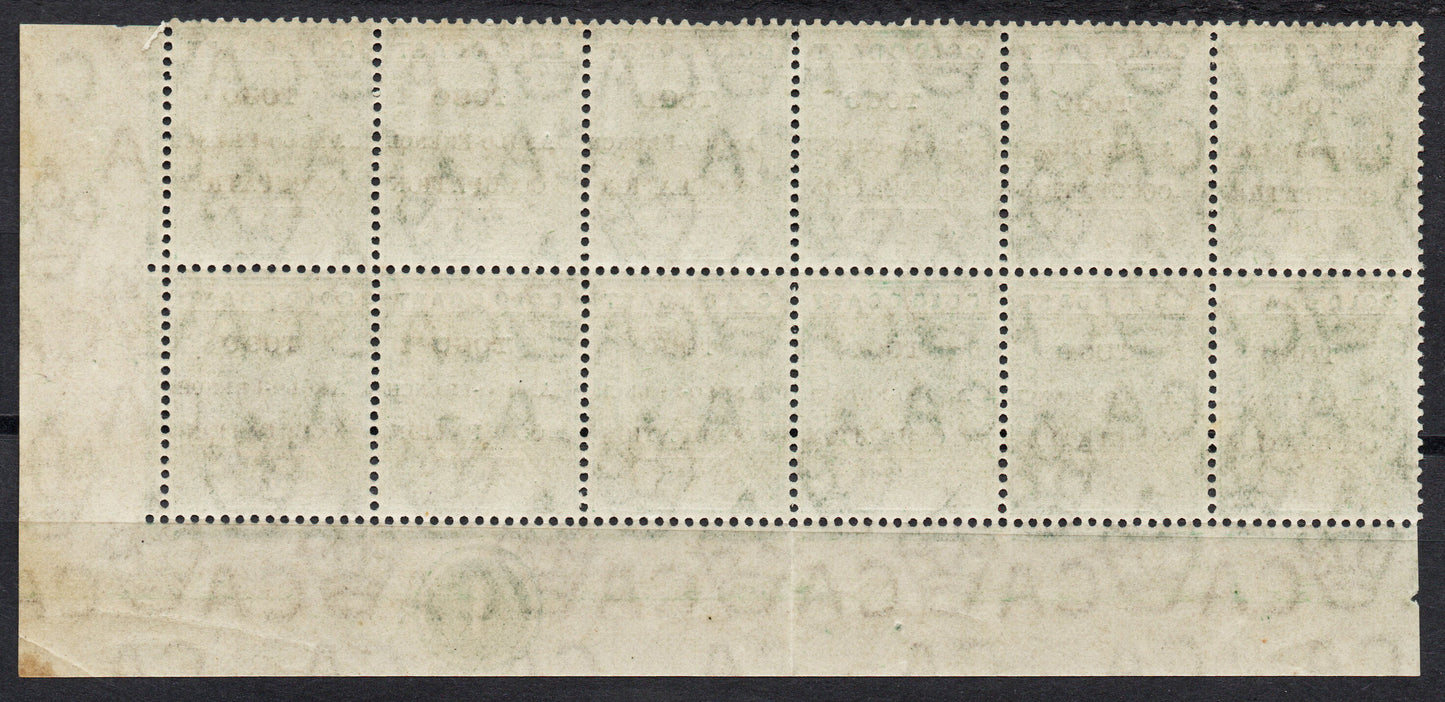 1915 Togo ½d Green SGH34a & H34f. Missing O and Small F's Plate 1 U/M (RW1335)