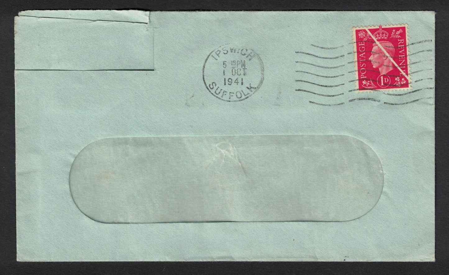 1941 GB King George VI KGVI SG463 1d Dark Red Printers Error on cover