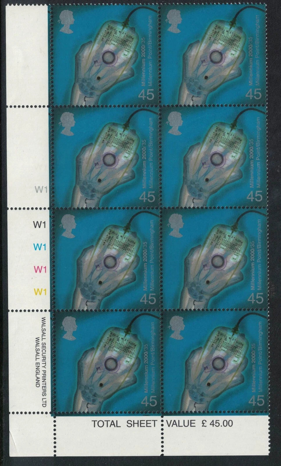 GB 2000 Mind & Matter SG2162-65 Cyl Blocks of 8 Unmounted Mint (Ten55)