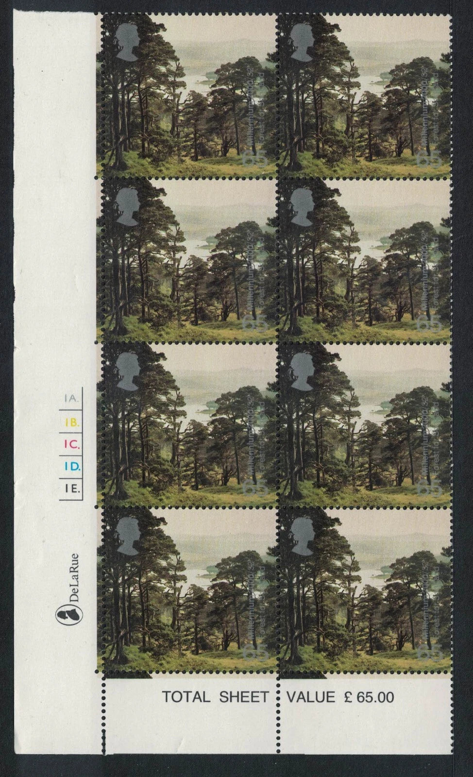 GB 2000 Tree & Leaf SG2156-59 Cyl Blocks of 8 Unmounted Mint (Ten56)