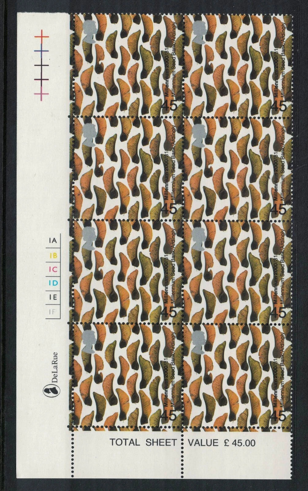 GB 2000 Tree & Leaf SG2156-59 Cyl Blocks of 8 Unmounted Mint (Ten56)