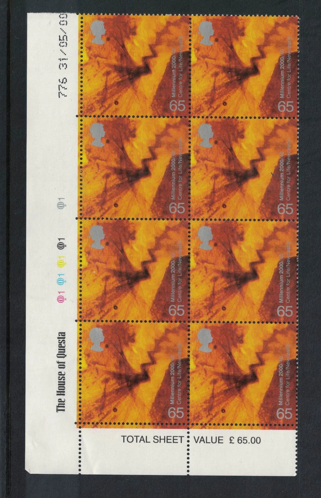 GB 2000 Bones & Body SG2166-69 Cyl Blocks of 8 Unmounted Mint (Ten57)