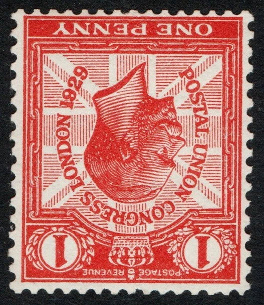 GB KGV SG435Wi, 1d scarlet WMK INVERTED, MNH U/M. (AM1021)
