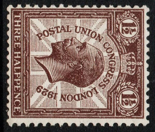 GB KGV SG436a, 1½d purple-brown WMK SIDEWAYS, MNH U/M (AM1021)