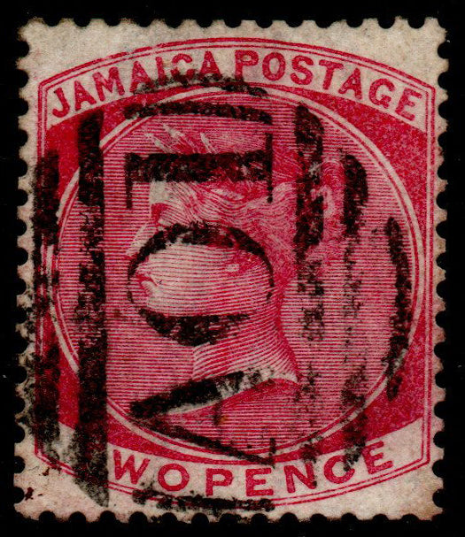 1870 Jamaica SG9 2d Rose with superb A01 Bahamas Cancellation Very Fine Used