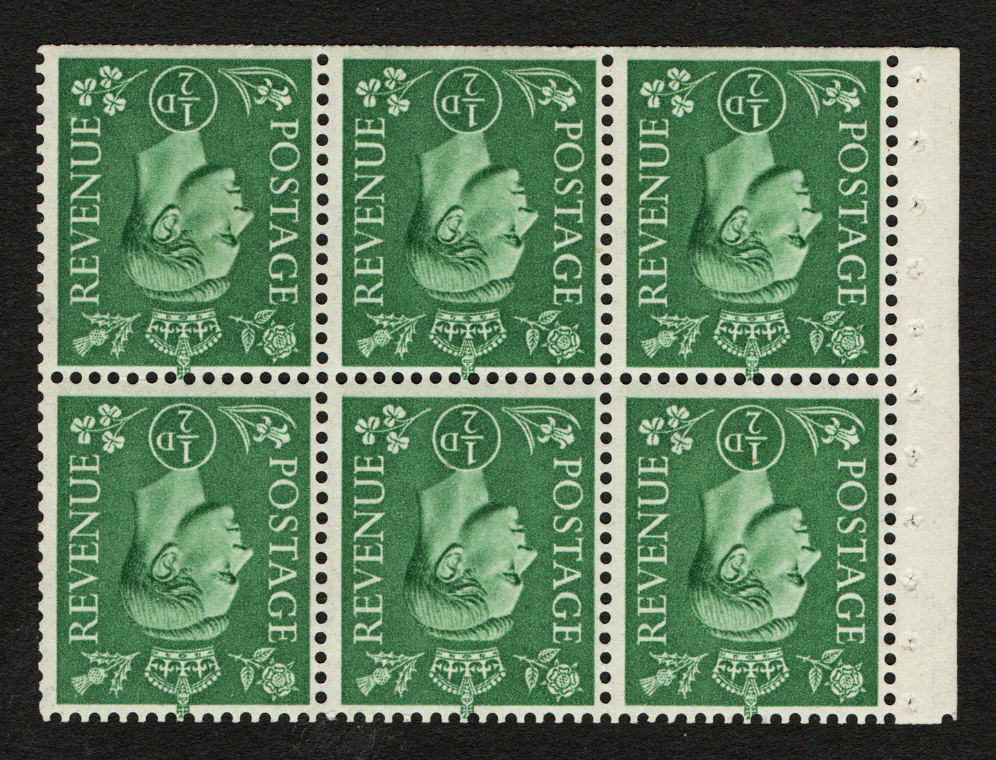 1937 KGVI SG462BW. Booklet Pane Inverted WMK U/M Trimmed bottom perfs (AM570)