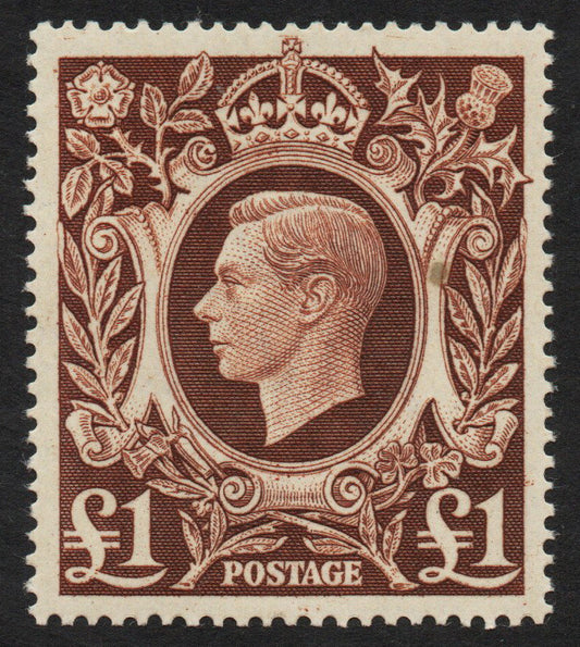 GB KGVI SG478c £1 Brown UNMOUNTED MINT