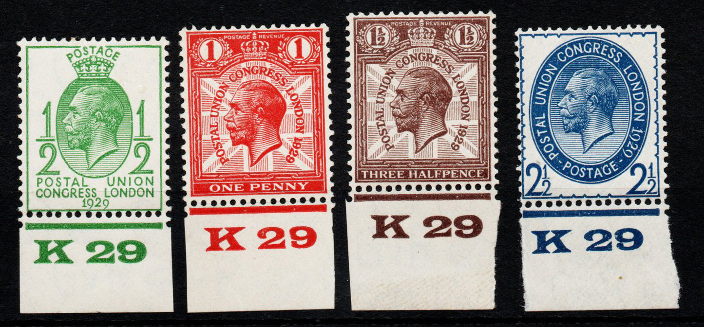 GB KGV 1929 Low value PUC SG434-437 All K29. Unmounted mint. (AM611)