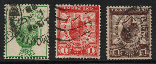 GB KGV 1929 PUC Inverted low value set INV WMK used - sg 434wi-436wi (AM746)