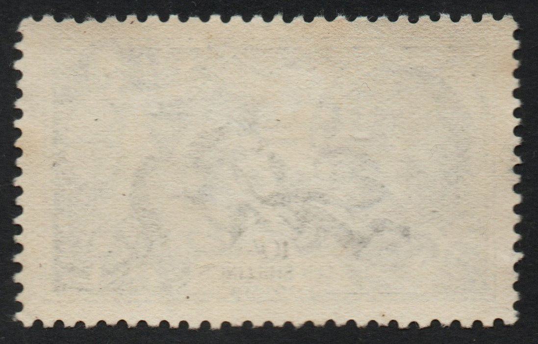 1934 GB KGV SG452, 10/- Re-Engraved Indigo Seahorse. Lightest possible cancellation (AM747)
