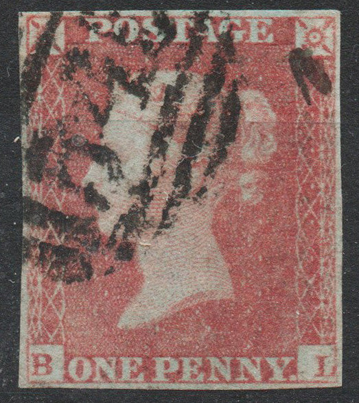 1841 SG8 1d Red Plate 168 B-L Fine Used. 4 Margins