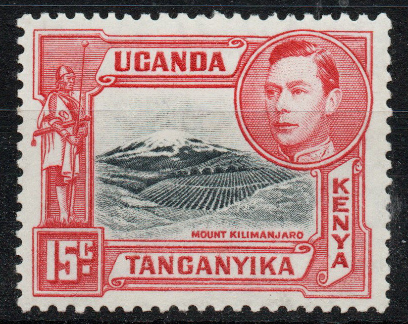 1938-54 Uganda KUT SG137 15c Perf 13¼ Lightly Mounted Mint