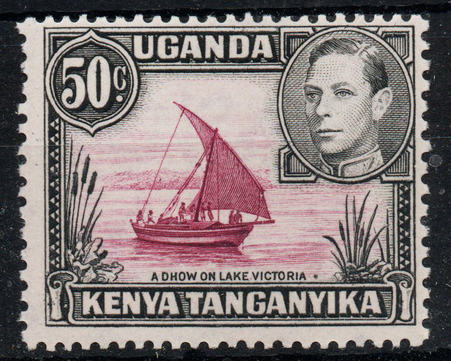 1938 Uganda KUT SG144 50c Purple & Black Perf 13x11¾