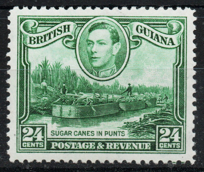 1952 British Guiana SG312 24c Blue Green Upright Wmk VLMM (AM866)
