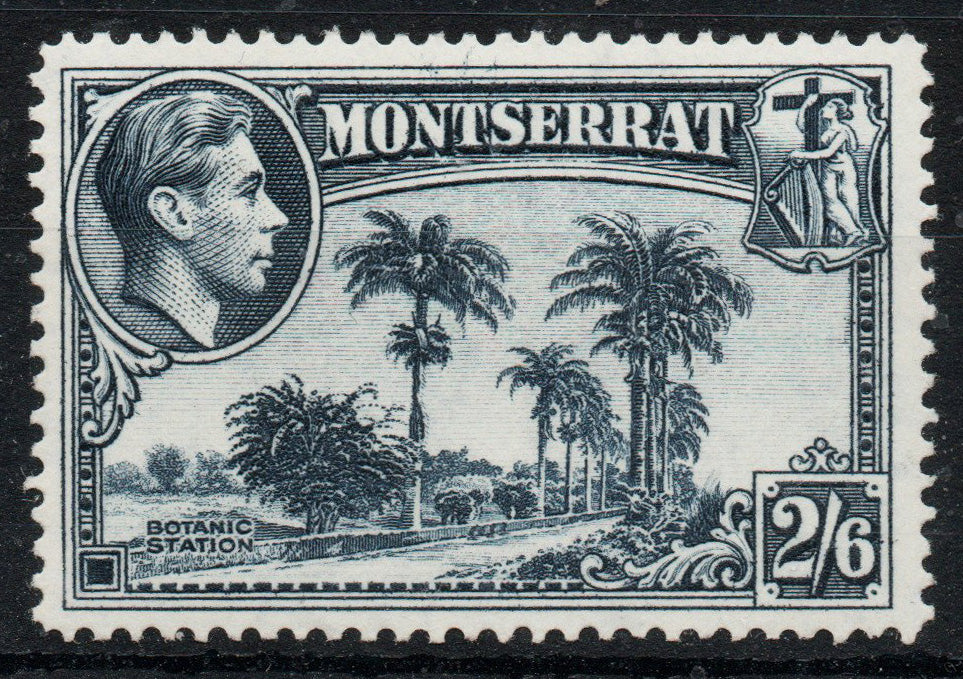 1943 Montserrat SG109a 2/6d Slate-Blue Perf 14 VLMM