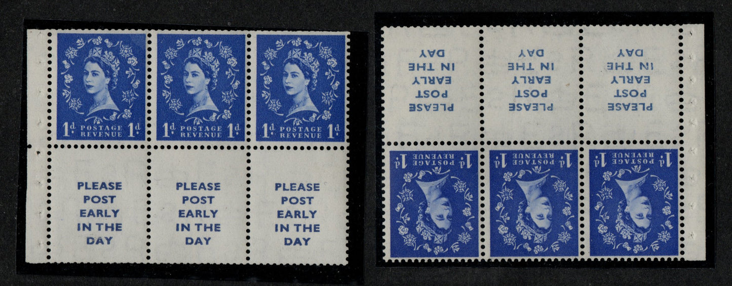GB 1953 Booklet Panes SG516a (Upright) & 516wi (Inverted) Both U/M (AM891)