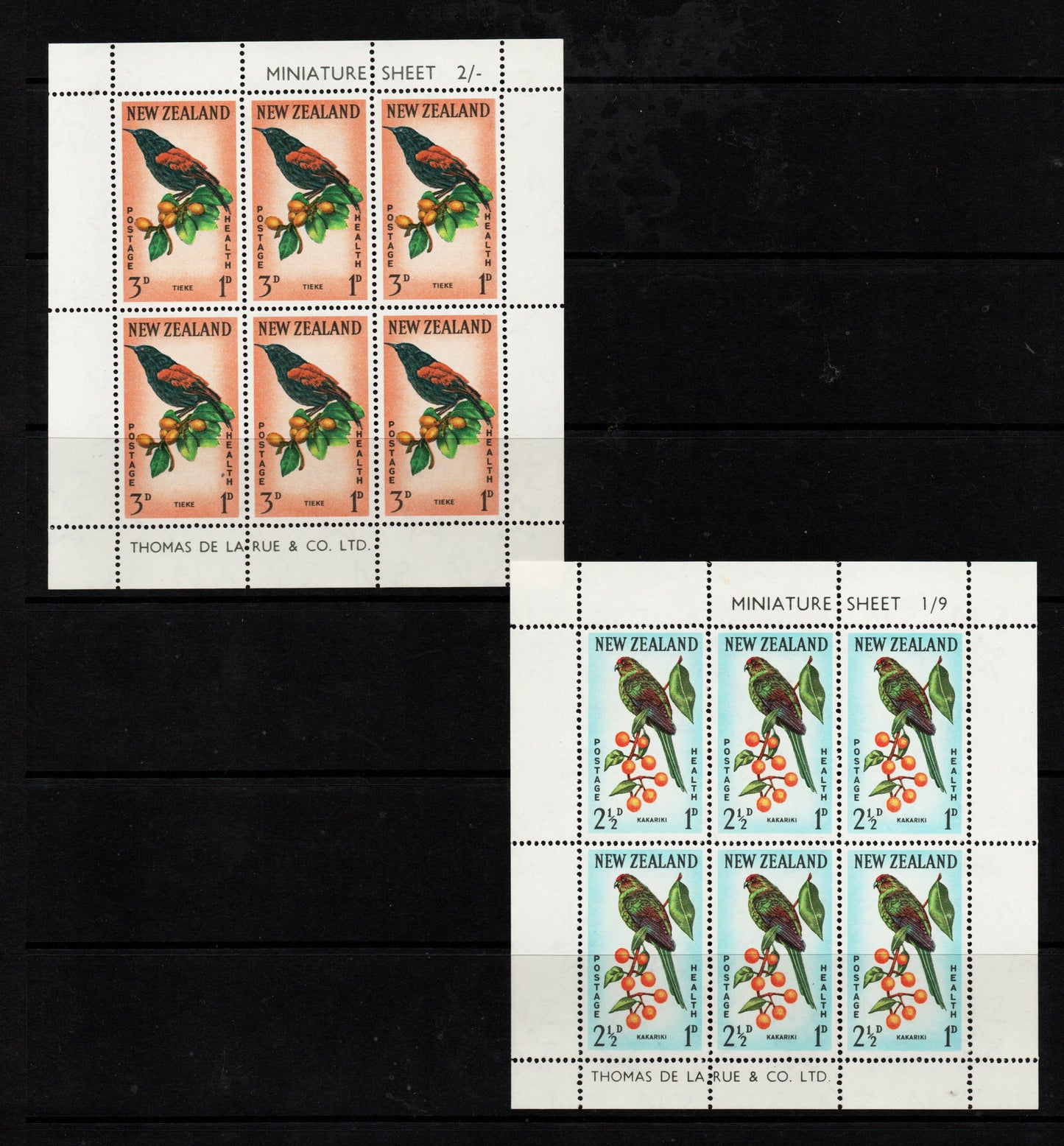 1961 New Zealand Health Stamps - Birds Miniature Sheets SG MS813b U/M, NHM (AM912)