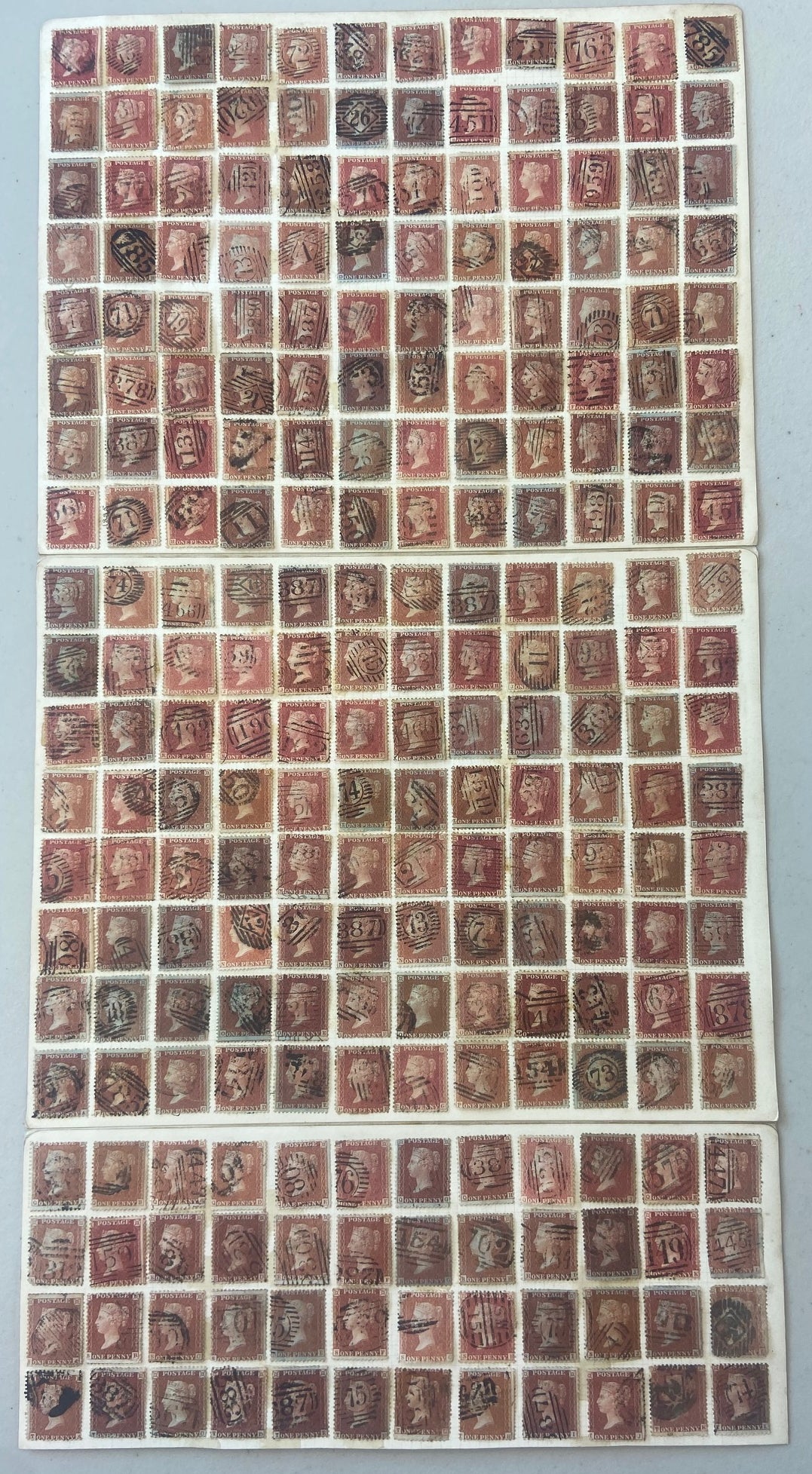 GB QV 1d penny Stars Reconstruction AA - TD Complete 240 Stamps