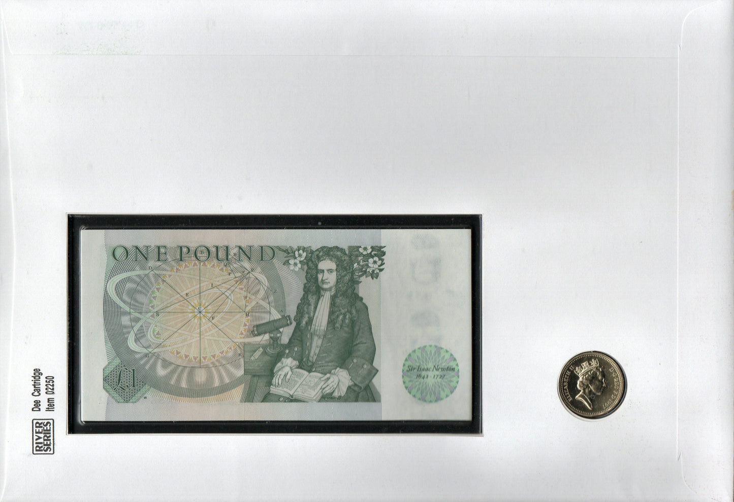 GB 1997 Oversize Celebration Cover 200th Anniversary £1 Note containing encapsulated £1 Coin, £1 Note and bearing £1 Castles (DA12)