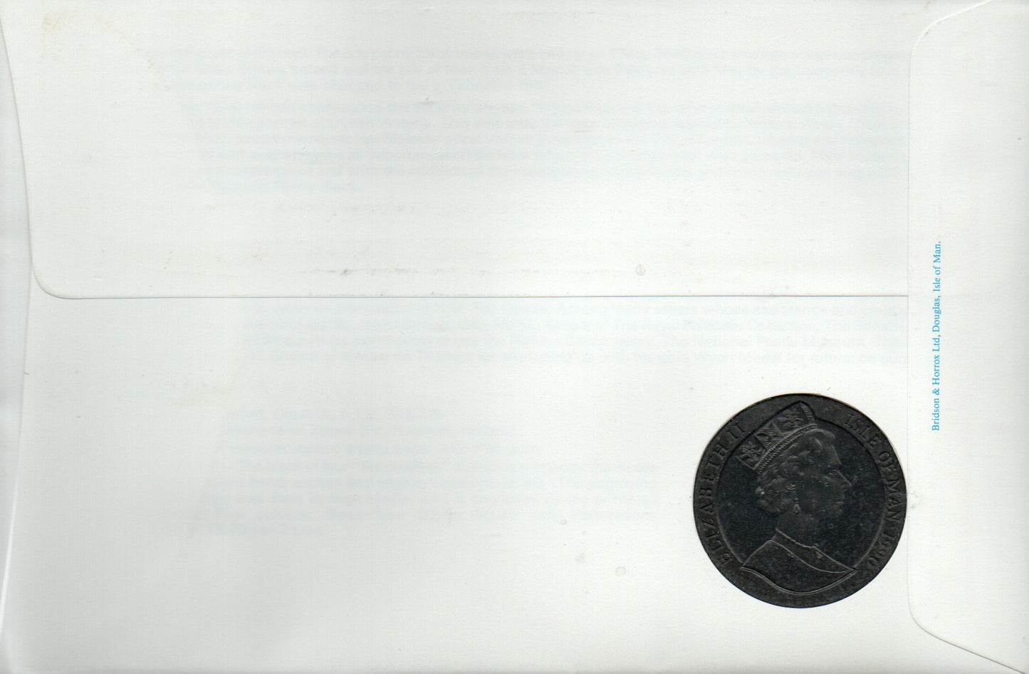GB 1990 Oversize Celebration Cover celebrating 150 years of the Penny Black with IOM M/S & Encapsulated "Black Pearl" Coin (DA14)
