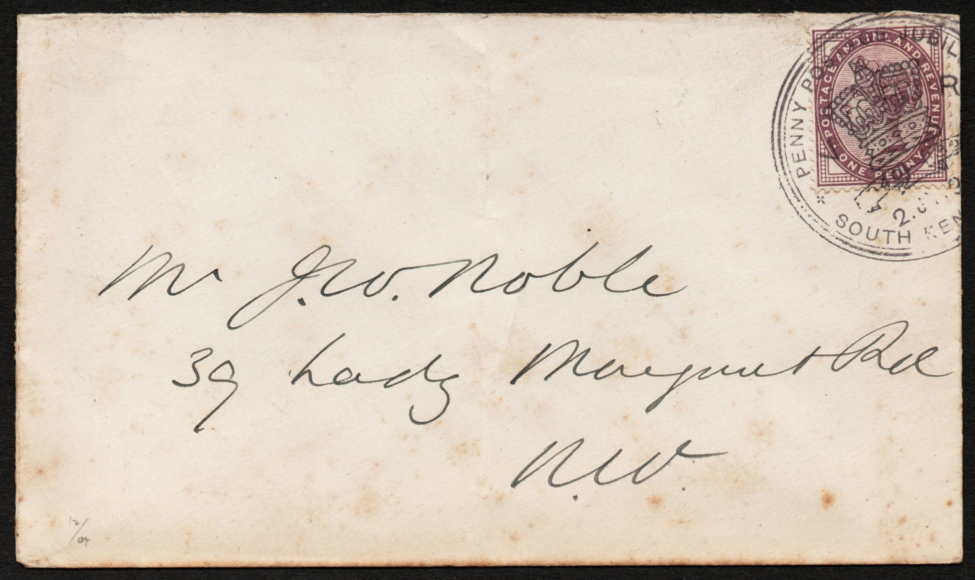 GB QV 1890 Cover bearing SG174 1d Lilac with Penny Post Jubilee Postmark