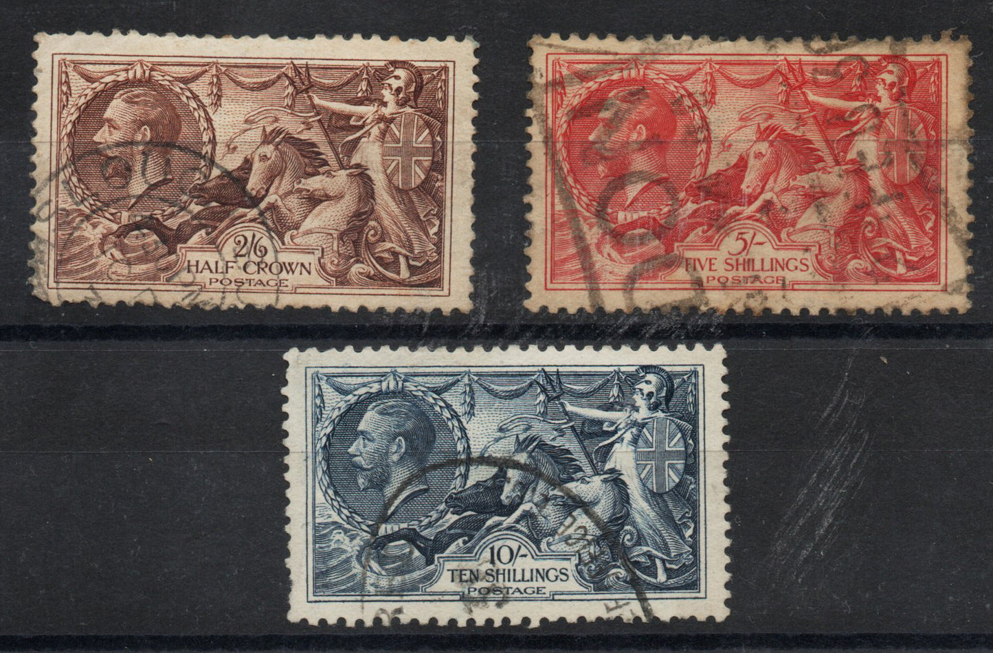 GB KGV 1934 SG450-2 Re-Engraved seahorses set, good used