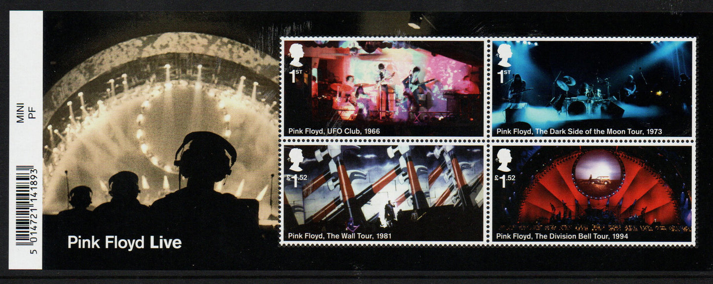 GB 2016 - Pink Floyd Live, Miniature Sheet, MS3855 with Bar Code U/M MNH
