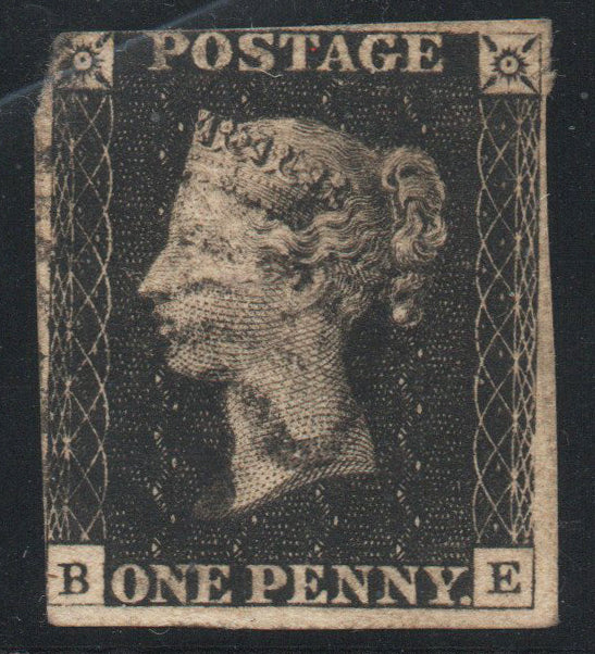 GB QV SG2 AS14 Plate 2 B-E Late use Black Maltese Cross.
Clipped Top Left