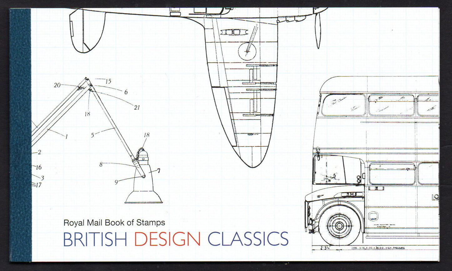 GB 2009 DX44 British Design Classics Prestige Booklet Complete and Mint (HX49)