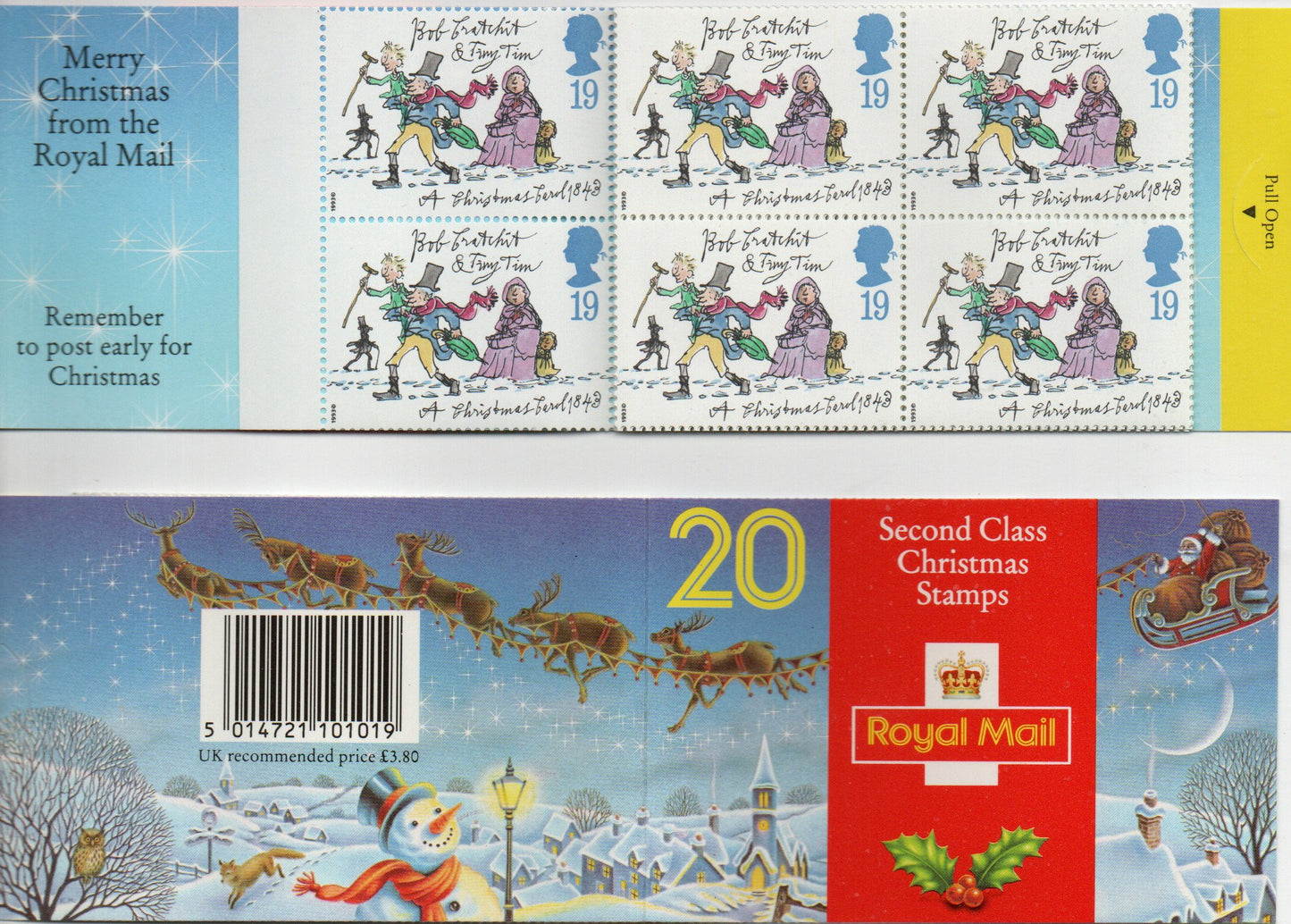 GB Xmas 1993 Booklet 20 x 19p LX5 Mint