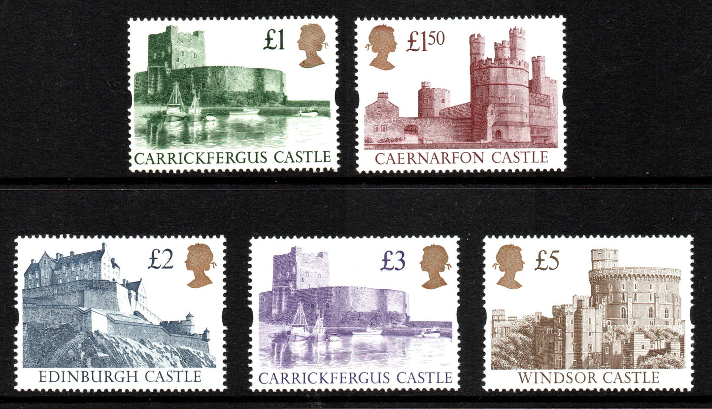 GB QEII 1992 Gold Head Castles (Harrisons) SG1611-1614 Full Set U/M