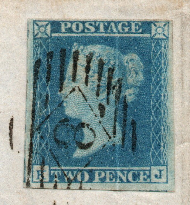 GB Line Engraved 31st May 1847 Entire Addressed to Edinburgh bearing 2d Blue SG13 Plate 3 ES11 (K-J) (LPS55)