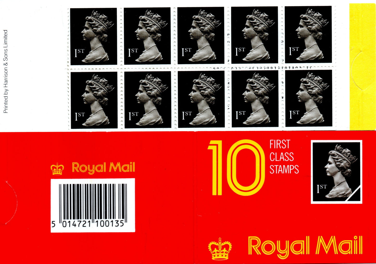 GB 1989 Booklet 10 x 1st Class HD1 Round Tab No Code Mint Condition