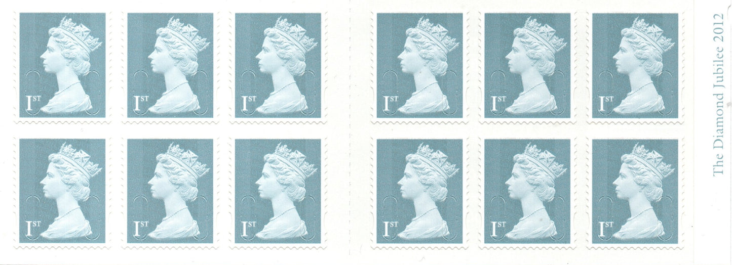 GB QEII Booklet 12 x 1st NVI Diamond Jubilee SG MF6 code MTND No tab U/M MNH (LL48)