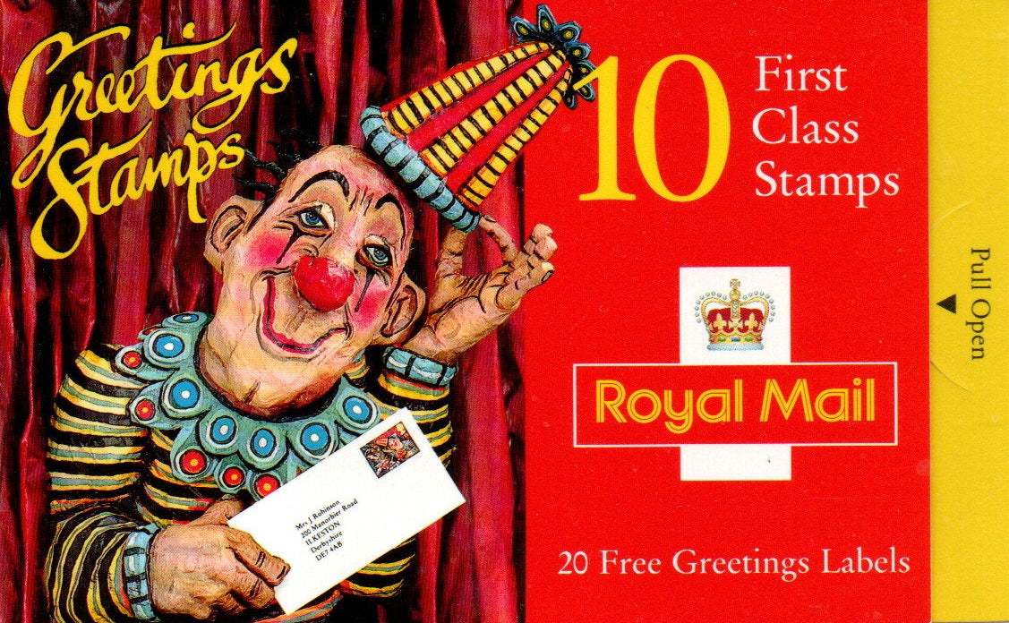 Booklet - Great Britain 1995 Greeting Stamps (Greetings in Art) 10 x 1st Class U/M MNH SG KX7 (LL82)