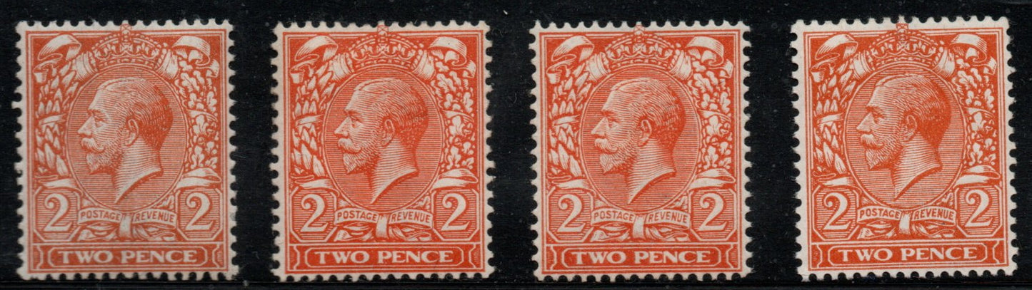 GB c1913 KGV SG367, 368, 369 & 370 All U/M