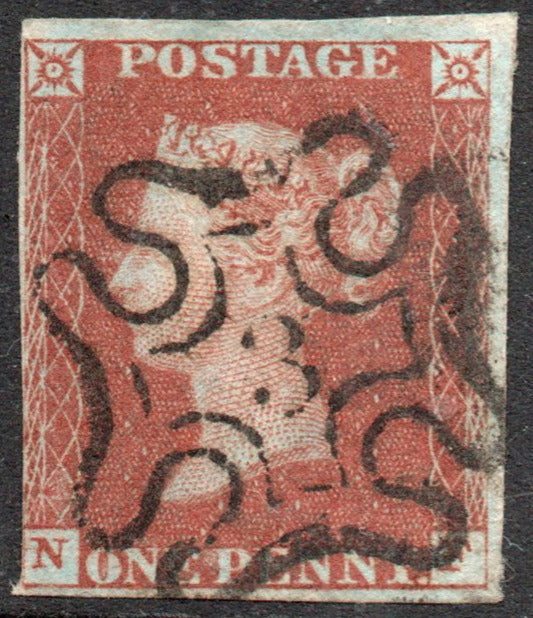 GB QV 1841 1d Red SG8m with No 3 in Maltese Cross
N - F