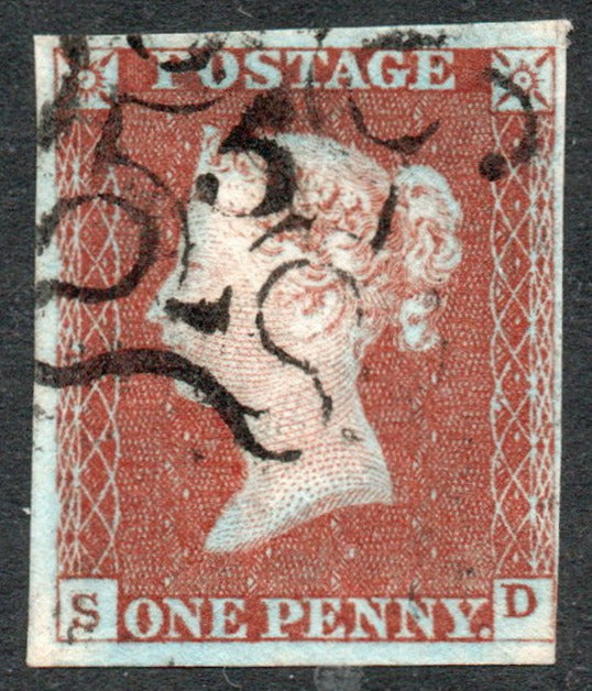 GB QV 1841 1d Red SG8m with No 5 in Maltese Cross (S - D)