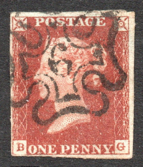GB QV 1841 1d Red SG8m with No 6 in Maltese Cross
(M - C)