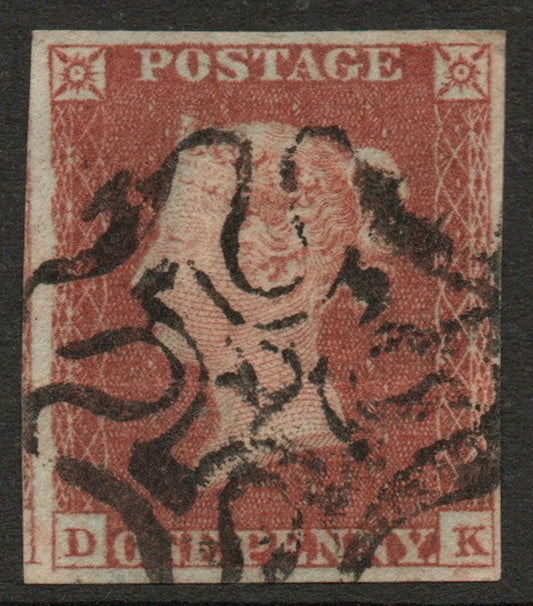 GB QV 1841 1d Red SG8m with No 10 in Maltese Cross (D - K)