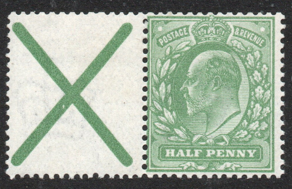 GB KEVII SG267a St Edwards Crown Pair Imp Crown Watermark Barely perceptible hinge
