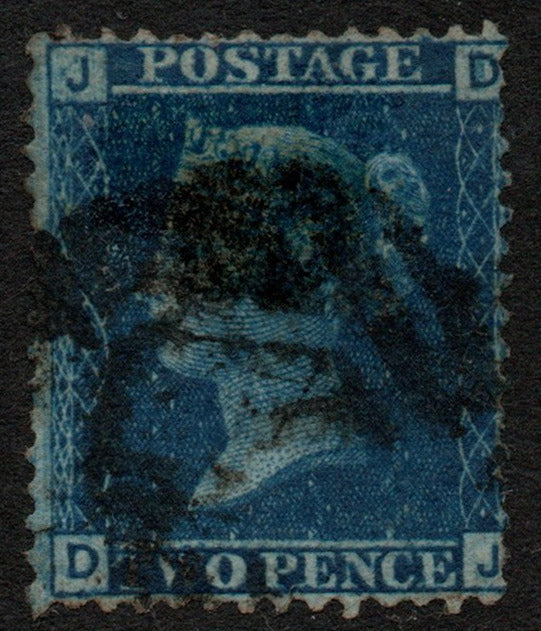 GB QV Line Engraved 2d Blue SG45,with Copestake Moore Underprint in Blue D - J (LPS15)