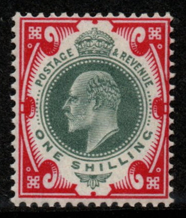 GB 1911 KEVII SG312 1/- Dark Green and Scarlet Unmounted Mint