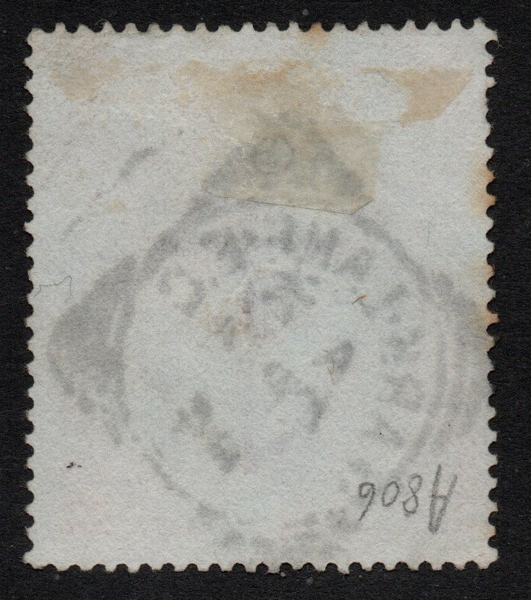 1867 GB QV SG130 5/- Shilling Rose Plate 4 Blued Paper with Superb Mark Lane Cancellation (LPS17)