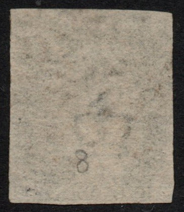 1840 GB QV SG2 Penny Black Plate 8 State 1 AS49 (J-F) 4 margins, 1 tight. Black Maltese Cross (LPS23)