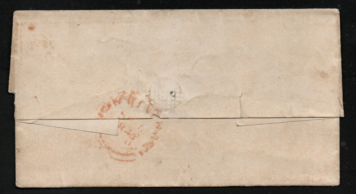 GB Line Engraved Dec 18th 1840 Wrapper (Empty) Addressed to Wolverhampton bearing SG2 Plate 2 AS14 F - C (LPS25)
