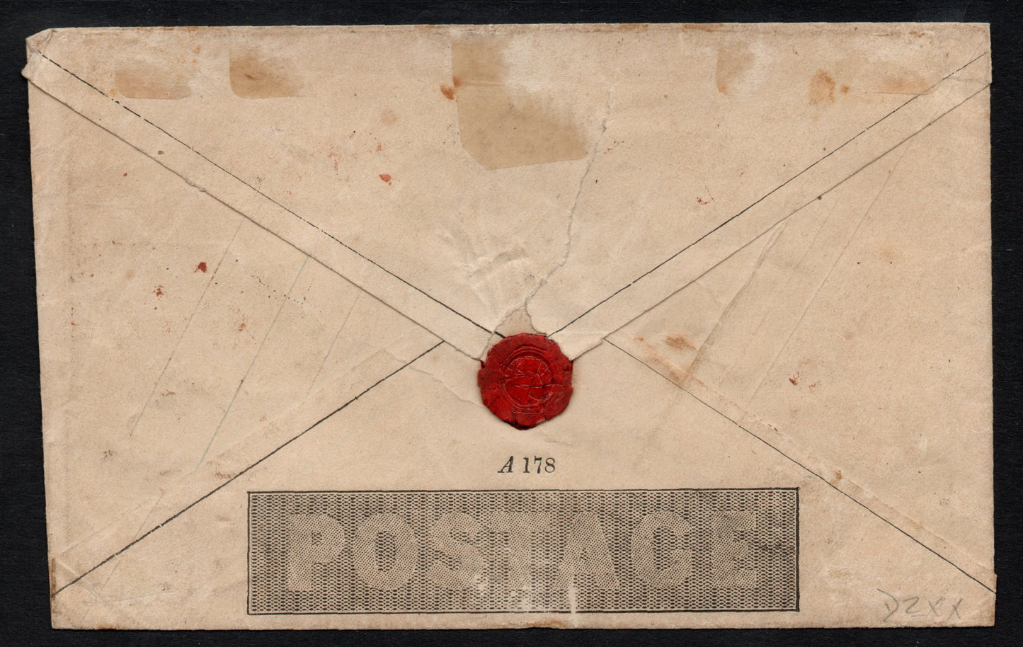 1840 GB QV 1d Mulready Envelope to Manchester. Believed to be dated 29th Sept 1840 (LPS2)