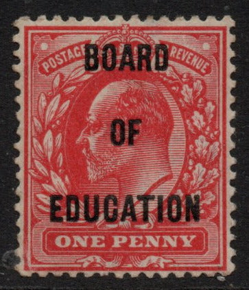 GB 1902 K Edw VII  SGO84 1d  Scarlet Board of Education  Lightly Mounted Mint (LPS50)