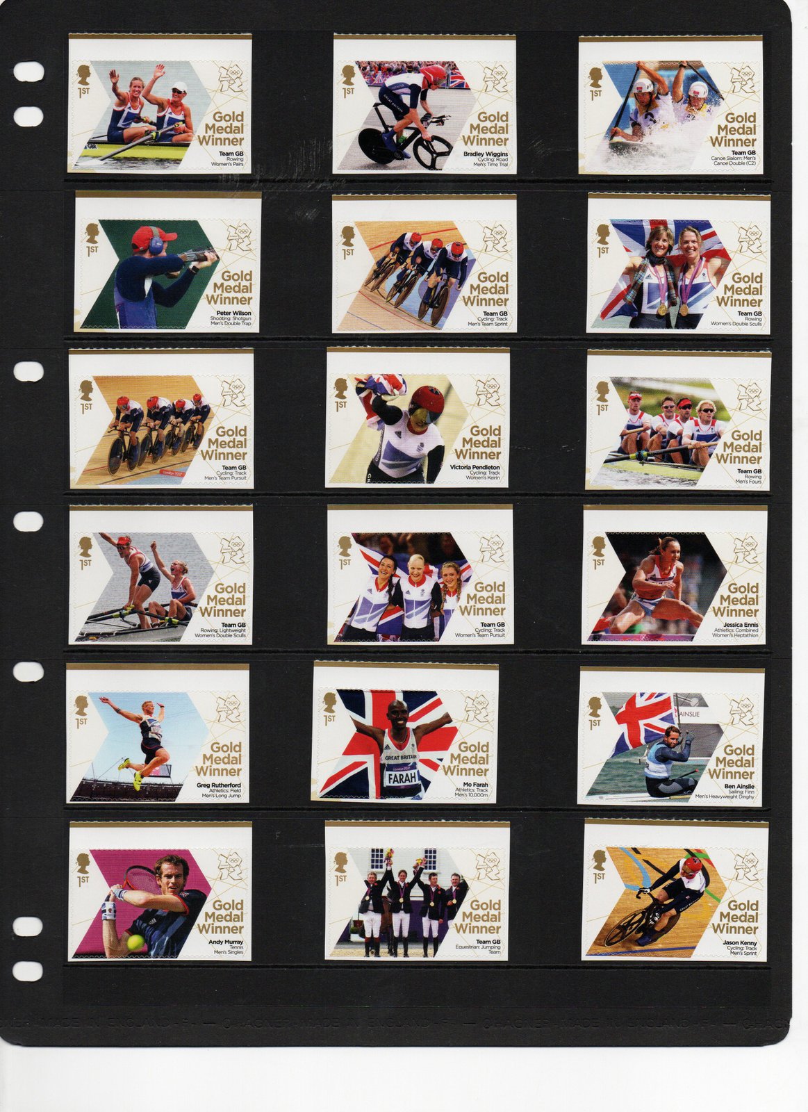 GB UK 2102 Olympic & Paralympic COMPLETE Stamp Collection.